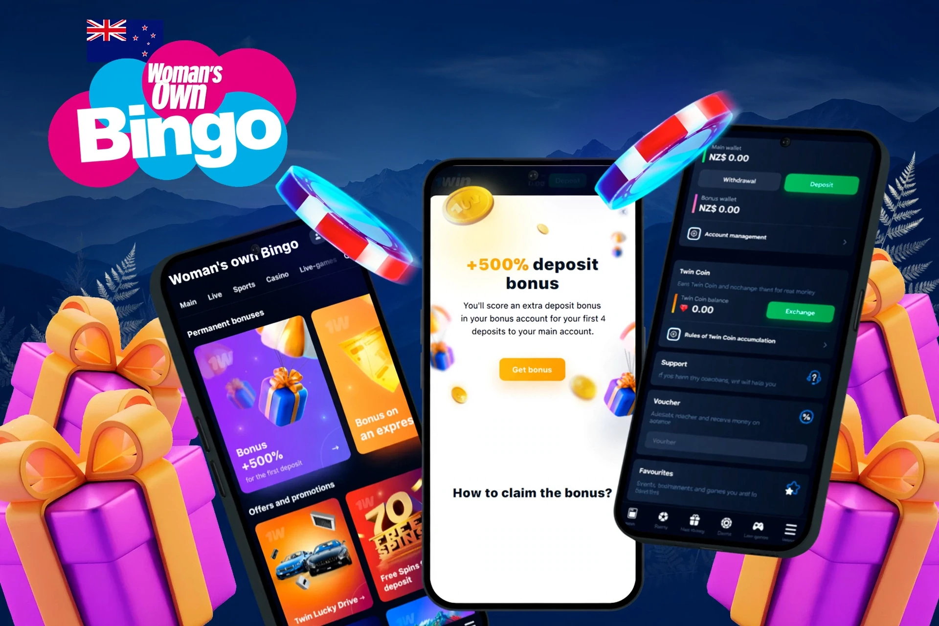 app showing instructions to claim a 50% up to £50 games bonus on mobile with colourful gaming elements