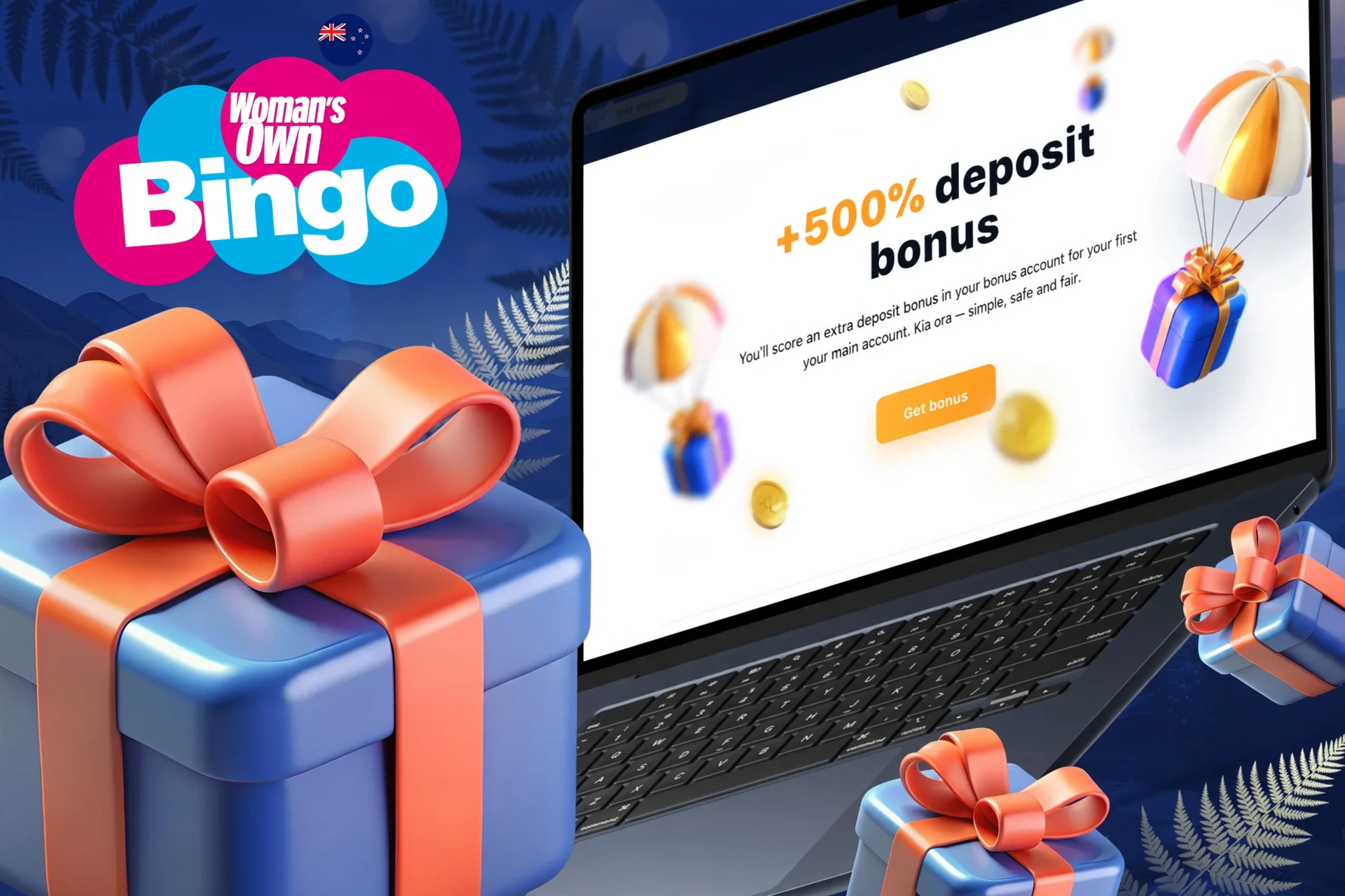 Conditions for receiving a welcome bonus after logging in to your account and depositing funds at Woman's Own Bingo